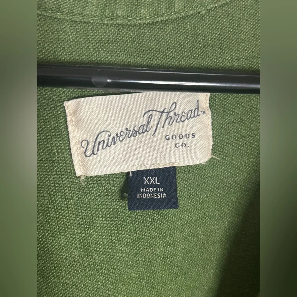 Universal Thread Womens Linen Blend Shirt XXL Green Button Up Top (0278) - Picture 6 of 7